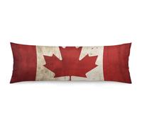 ERSTSNCK Retro Canada Flag Body Pillow Pillowcase 20"x54" Lumbar Throw Pillow Covers with Hidden Zipper Breathable & Cozy Full Long Bodypillow Case Cover for Sleeping Bedroom Couch Sofa Decor