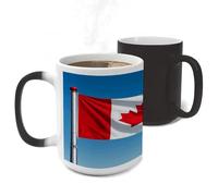 ERSTSNCK Retro Canada Flag Color Changing Mug Heat Changing Coffee Mug Funny Magic Cup Heat Sensitive Travel Mugs Novelty Coffee Cups Personalized Customized Gift for Men Women 11 Oz