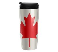 ERSTSNCK Retro Canada Flag Pattern 12 Oz Travel Coffee Mug Vacuum Insulated Travel Mug Leakproof Cup with Lid Reusable Coffee Tumbler for Hot And Cold Drinks, Gift for Men And Women