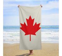 ERSTSNCK Retro Canada Flag Pattern Beach Towel Oversized 31" X 63" Absorbent Towels Quick Dry Pool Towel Lightweight Bath Towels Sandproof Beach Blanket for Gym Swimming Sports Travel Gifts