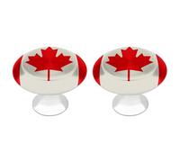 ERSTSNCK Retro Canada Flag Pattern Cabinet Knobs, 2-Pack Silver Stainless Steel Drawer Pulls with Screws, Elegant Hardware for Dressers, Kitchen,Cabinets & Desks