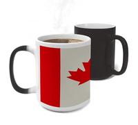 ERSTSNCK Retro Canada Flag Pattern Color Changing Mug Heat Changing Coffee Mug Funny Magic Cup Heat Sensitive Travel Mugs Novelty Coffee Cups Personalized Customized Gift for Men Women 11 Oz