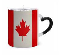 ERSTSNCK Retro Canada Flag Pattern Color Changing Mug Heat Changing Coffee Mugs Funny Magic Cup Heat Sensitive Travel Mug Novelty Coffee Cups Personalized Customized Gift Idea for Men & Women 11 Oz
