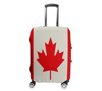 ERSTSNCK Retro Canada Flag Pattern Luggage Suitcase Covers Elastic Washable Cute Luggage Protector Travel Suitcase Protective Cover For Adult (Fit 19-32 Inch Luggages), white, Small, Retro Canada Flag