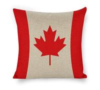 ERSTSNCK Retro Canada Flag Pattern Pillow Covers 18"x18" Linen Throw Pillow Covers - Double Sided Decorative Square Cushion Cases for Sofa, Bed, Chair (No Insert Included)
