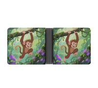 ERSTSNCK Rhesus Monkey Wallet for Men Bifold Rfid Blocking Slim Money Clip Front Pocket Wallet Card Holder