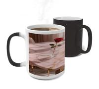 ERSTSNCK Rose Gold Marble Color Changing Mug Heat Changing Coffee Mug Funny Magic Cup Heat Sensitive Travel Mugs Novelty Coffee Cups Personalized Customized Gift for Men Women 11 Oz