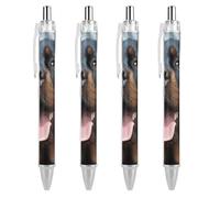 ERSTSNCK Rottweiler Dogs Tongue Head Black Ballpoint Pens Fine Point (0.5mm) Black Ink Pen Retractable Ball Point Pens with Comfortable Full Grip for Journaling, And Office Writing Ideal 4 PCS