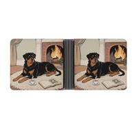 ERSTSNCK Rottweiler Dogs Wallet for Men Bifold Rfid Blocking Slim Money Clip Front Pocket Wallet Card Holder