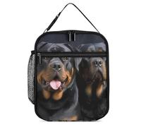 ERSTSNCK Rottweiler Wallpaper Lunch Bag for Adults Reusable Insulated Lunchbox Leakproof Small Lunch Box Tote for Men & Women Portable Food Cooler Bag for Work, Office, Picnics