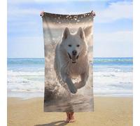 ERSTSNCK Running on The Beach Beach Towel Oversized 31" X 63" Absorbent Towels Quick Dry Pool Towel Lightweight Bath Towels Sandproof Beach Blanket for Gym Swimming Sports Travel Gifts