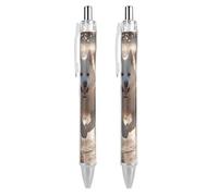 ERSTSNCK Running on The Beach Black Ballpoint Pens Fine Point (0.5mm) Black Ink Pen Retractable Ball Point Pens with Comfortable Full Grip for Journaling, And Office Writing Ideal 2 PCS