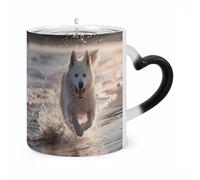 ERSTSNCK Running on The Beach Color Changing Mug Heat Changing Coffee Mugs Funny Magic Cup Heat Sensitive Travel Mug Novelty Coffee Cups Personalized Customized Gift Idea for Men & Women 11 Oz