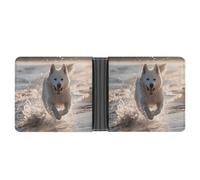 ERSTSNCK Running on The Beach Wallet for Men Bifold Rfid Blocking Slim Money Clip Front Pocket Wallet Card Holder