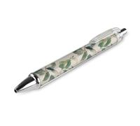 ERSTSNCK Sage Green Eucalyptus Leaves Black Ballpoint Pens Fine Point (0.5mm) Black Ink Pen Retractable Ball Point Pens with Comfortable Full Grip for Journaling, And Office Writing Ideal 1 PCS
