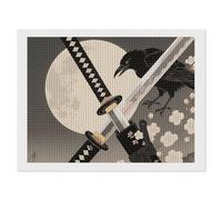 ERSTSNCK Samurai Sword Draw Diamond Painting Kits for Adults 12"x16" 5D Diamond Art Kits for Beginners DIY Full Drill Round Diamonds Gem Art Crafts Painting for Home Wall Decor