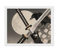 ERSTSNCK Samurai Sword Draw Diamond Painting Kits for Adults 16"x20" 5D Diamond Art Kits for Beginners DIY Full Drill Round Diamonds Gem Art Crafts Painting for Home Wall Decor