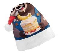 ERSTSNCK Santa Hat for Adults - Cute Raccoon Christmas Hat with White Pom Pom, Classic Xmas Cap for Party
