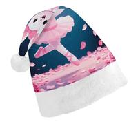 ERSTSNCK Santa Hat for Adults - Dancing Rabbit Christmas Hat with White Pom Pom, Classic Xmas Cap for Party
