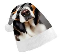 ERSTSNCK Santa Hat for Adults - Dog Breed Christmas Hat with White Pom Pom, Classic Xmas Cap for Party