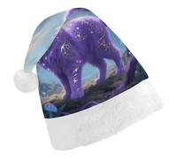 ERSTSNCK Santa Hat for Adults - Fantasy Cat Christmas Hat with White Pom Pom, Classic Xmas Cap for Party