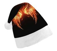 ERSTSNCK Santa Hat for Adults - Fire Angle Wings Christmas Hat with White Pom Pom, Classic Xmas Cap for Party
