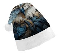 ERSTSNCK Santa Hat for Adults - Owl Christmas Hat with White Pom Pom, Classic Xmas Cap for Party