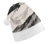 ERSTSNCK Santa Hat for Adults - Soaring Eagle Christmas Hat with White Pom Pom, Classic Xmas Cap for Party