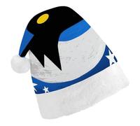 ERSTSNCK Santa Hat for Adults - Wolf Moon Totem Christmas Hat with White Pom Pom, Classic Xmas Cap for Party