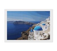 ERSTSNCK Santorini Greek Island Sea View Diamond Painting Kits for Adults 8"x12" 5D Diamond Art Kits for Beginners DIY Full Drill Round Diamonds Gem Art Crafts Painting for Home Wall Decor