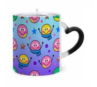 ERSTSNCK Scarf Happy Face Color Changing Mug Heat Changing Coffee Mugs Funny Magic Cup Heat Sensitive Travel Mug Novelty Coffee Cups Personalized Customized Gift Idea for Men & Women 11 Oz