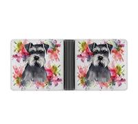 ERSTSNCK Schnauzer Wallet for Men Bifold Rfid Blocking Slim Money Clip Front Pocket Wallet Card Holder