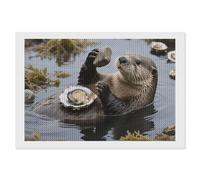 ERSTSNCK Sea Otter Tool Using Diamond Painting Kits for Adults 8"x12" 5D Diamond Art Kits for Beginners DIY Full Drill Round Diamonds Gem Art Crafts Painting for Home Wall Decor