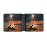 ERSTSNCK Sea Sunset Wallet for Men Bifold Rfid Blocking Slim Money Clip Front Pocket Wallet Card Holder