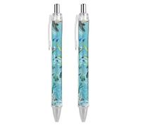 ERSTSNCK Sea Turtle-Blue Black Ballpoint Pens Fine Point (0.5mm) Black Ink Pen Retractable Ball Point Pens with Comfortable Full Grip for Journaling, And Office Writing Ideal 2 PCS