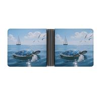ERSTSNCK Sea Turtle Wallet for Men Bifold Rfid Blocking Slim Money Clip Front Pocket Wallet Card Holder