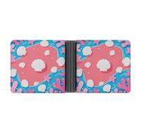 ERSTSNCK Shell Starfish Pattern Wallet for Men Bifold Rfid Blocking Slim Money Clip Front Pocket Wallet Card Holder
