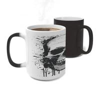 ERSTSNCK Simple Skull Graphic Color Changing Mug Heat Changing Coffee Mug Funny Magic Cup Heat Sensitive Travel Mugs Novelty Coffee Cups Personalized Customized Gift for Men Women 11 Oz