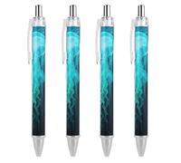 ERSTSNCK Siphonophore Black Ballpoint Pens Fine Point (0.5mm) Black Ink Pen Retractable Ball Point Pens with Comfortable Full Grip for Journaling, And Office Writing Ideal 4 PCS