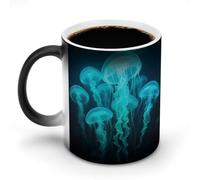 ERSTSNCK Siphonophore Color Changing Mug 11 Oz Heat Changing Coffee Mugs Funny Magic Cup Heat Sensitive Ceramics Mug Novelty Coffee Cups Personalized Customized Gift Idea for Men & Women