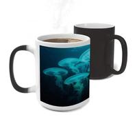 ERSTSNCK Siphonophore Color Changing Mug Heat Changing Coffee Mug Funny Magic Cup Heat Sensitive Travel Mugs Novelty Coffee Cups Personalized Customized Gift for Men Women 11 Oz