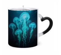 ERSTSNCK Siphonophore Color Changing Mug Heat Changing Coffee Mugs Funny Magic Cup Heat Sensitive Travel Mug Novelty Coffee Cups Personalized Customized Gift Idea for Men & Women 11 Oz