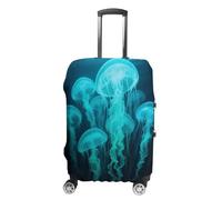 ERSTSNCK Siphonophore Luggage Suitcase Covers Elastic Washable Cute Luggage Protector Travel Suitcase Protective Cover For Adult (Fit 19-32 Inch Luggages), white, XL, Siphonophore