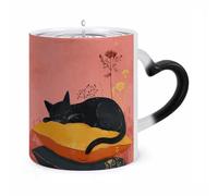 ERSTSNCK Sleep on Pillow Color Changing Mug Heat Changing Coffee Mugs Funny Magic Cup Heat Sensitive Travel Mug Novelty Coffee Cups Personalized Customized Gift Idea for Men & Women 11 Oz