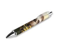 ERSTSNCK Sloth Sunflower Black Ballpoint Pens Fine Point (0.5mm) Black Ink Pen Retractable Ball Point Pens with Comfortable Full Grip for Journaling, And Office Writing Ideal 1 PCS