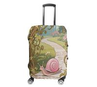 ERSTSNCK Snail (Art Nouveau) Luggage Suitcase Covers Elastic Washable Cute Luggage Protector Travel Suitcase Protective Cover For Adult (Fit 19-32 Inch Luggages), white, XL, Snail (Art Nouveau)