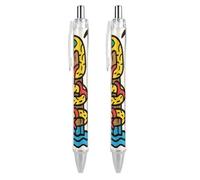 ERSTSNCK Snake Totem Pole Black Ballpoint Pens Fine Point (0.5mm) Black Ink Pen Retractable Ball Point Pens with Comfortable Full Grip for Journaling, And Office Writing Ideal 2 PCS