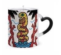 ERSTSNCK Snake Totem Pole Color Changing Mug Heat Changing Coffee Mugs Funny Magic Cup Heat Sensitive Travel Mug Novelty Coffee Cups Personalized Customized Gift Idea for Men & Women 11 Oz