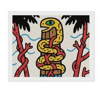 ERSTSNCK Snake Totem Pole Diamond Painting Kits for Adults 16"x20" 5D Diamond Art Kits for Beginners DIY Full Drill Round Diamonds Gem Art Crafts Painting for Home Wall Decor