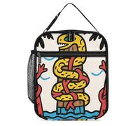 ERSTSNCK Snake Totem Pole Lunch Bag for Adults Reusable Insulated Lunchbox Leakproof Small Lunch Box Tote for Men & Women Portable Food Cooler Bag for Work, Office, Picnics